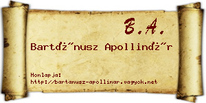 Bartánusz Apollinár névjegykártya